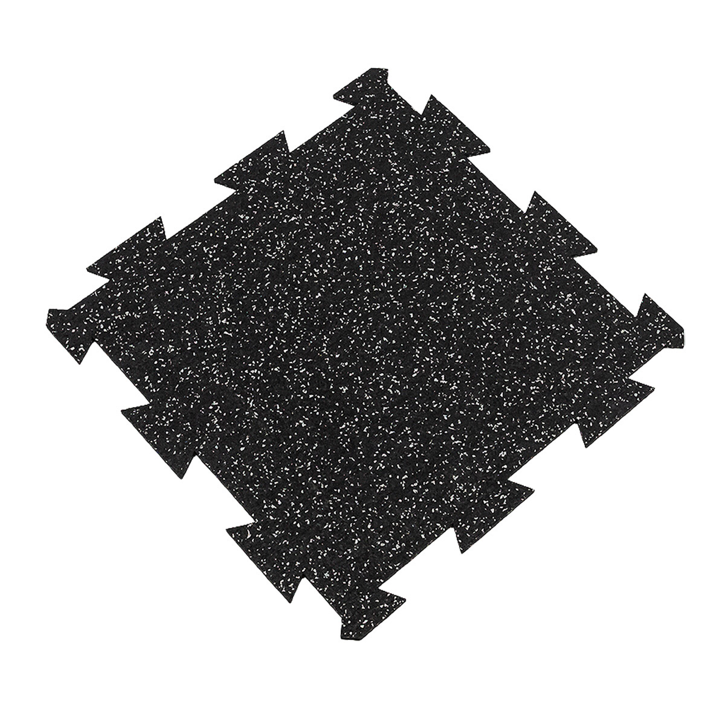 Černo-šedá gumová modulová puzzle dlažba FLOMA FitFlo SF1050 - délka 50 cm, šířka 50 cm, výška 0,8 cm
