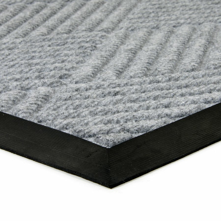 Šedá textilná gumová vstupná rohož FLOMA Crossing Lines - dĺžka 90 cm, šírka 150 cm, výška 1 cm