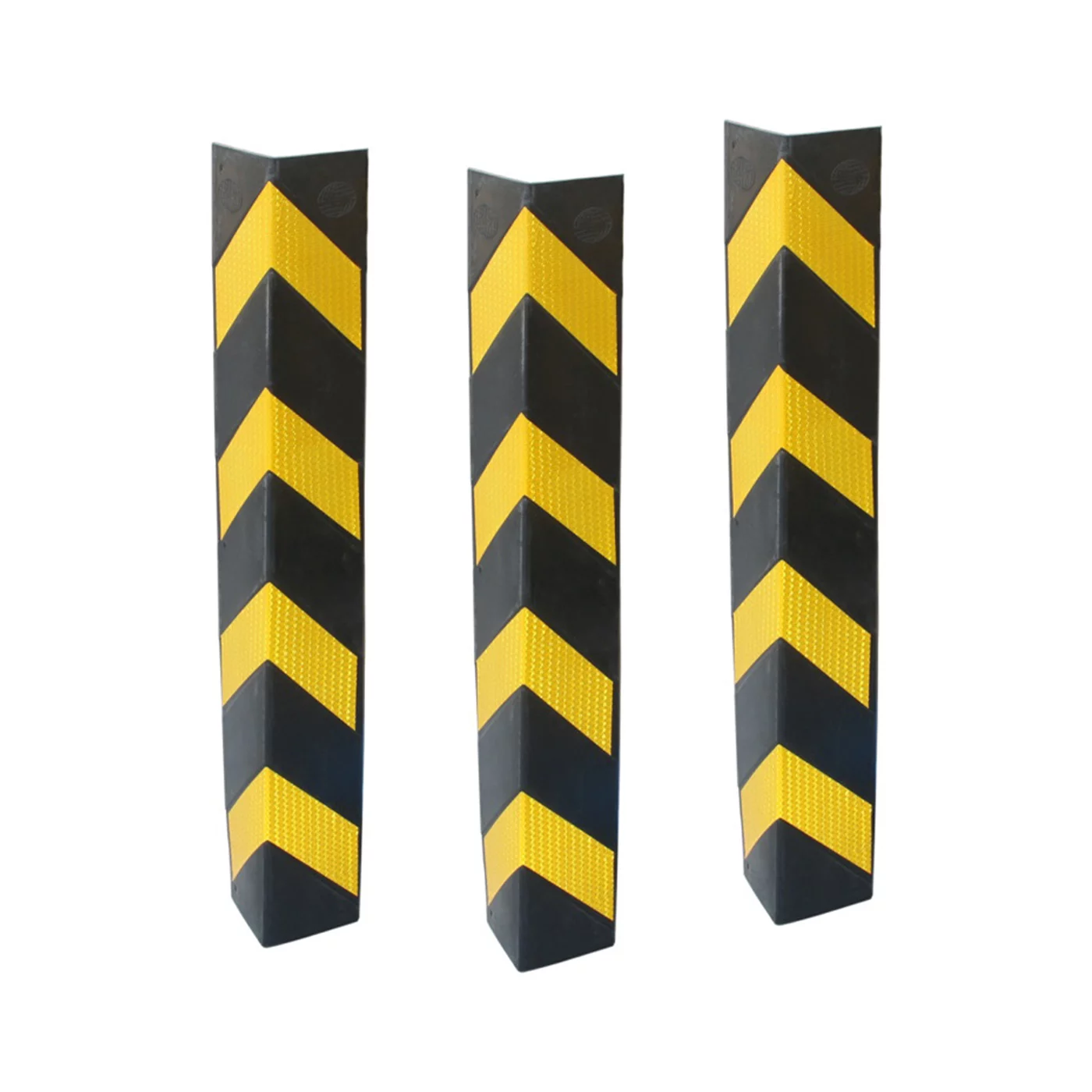 Čierno-žltá gumová ochrana rohu steny FLOMA WP56 - dĺžka 100 cm, šírka 14 x 14 cm, hrúbka 1 cm