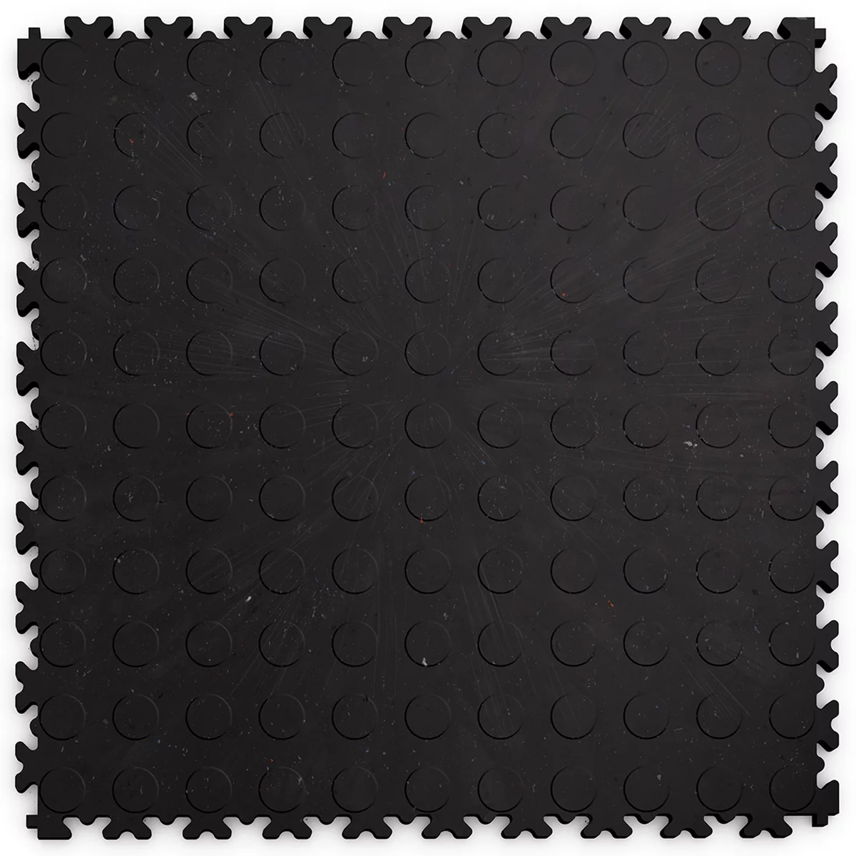 PVC-Fliese Fortelock Industry ECO (Münzen) - Länge 51 cm, Breite 51 cm, Höhe 0,7 cm - Schwarz