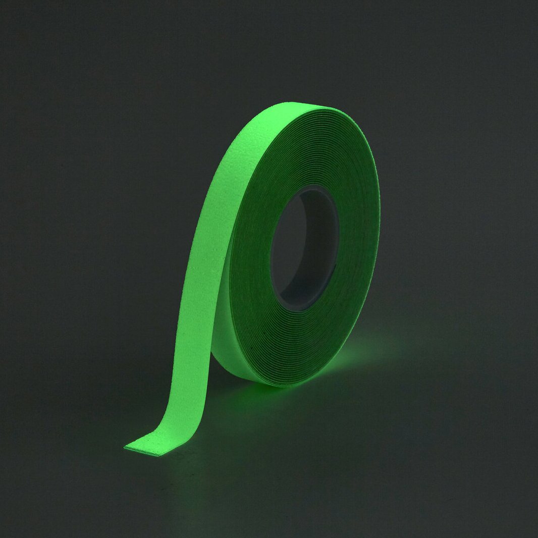 Fotoluminiscenčná protišmyková páska FLOMA Extra Super Glow in the Dark - dĺžka 15 m, šírka 2,5 cm a hrúbka 1,5 mm