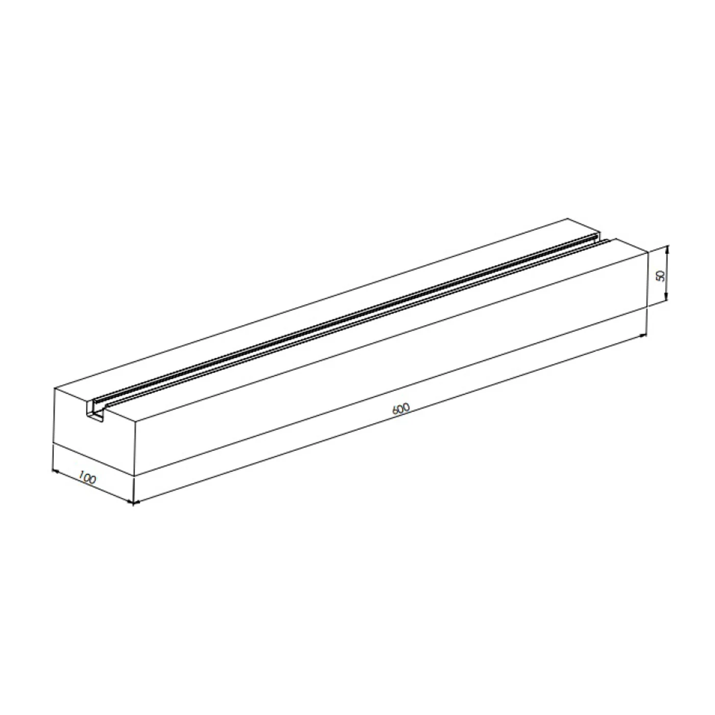 Podkład dachowy gumowy pod korytko kablowe z folią aluminiową Profil FLOMA AL - długość 60 cm, szerokość 10 cm, wysokość 5 cm