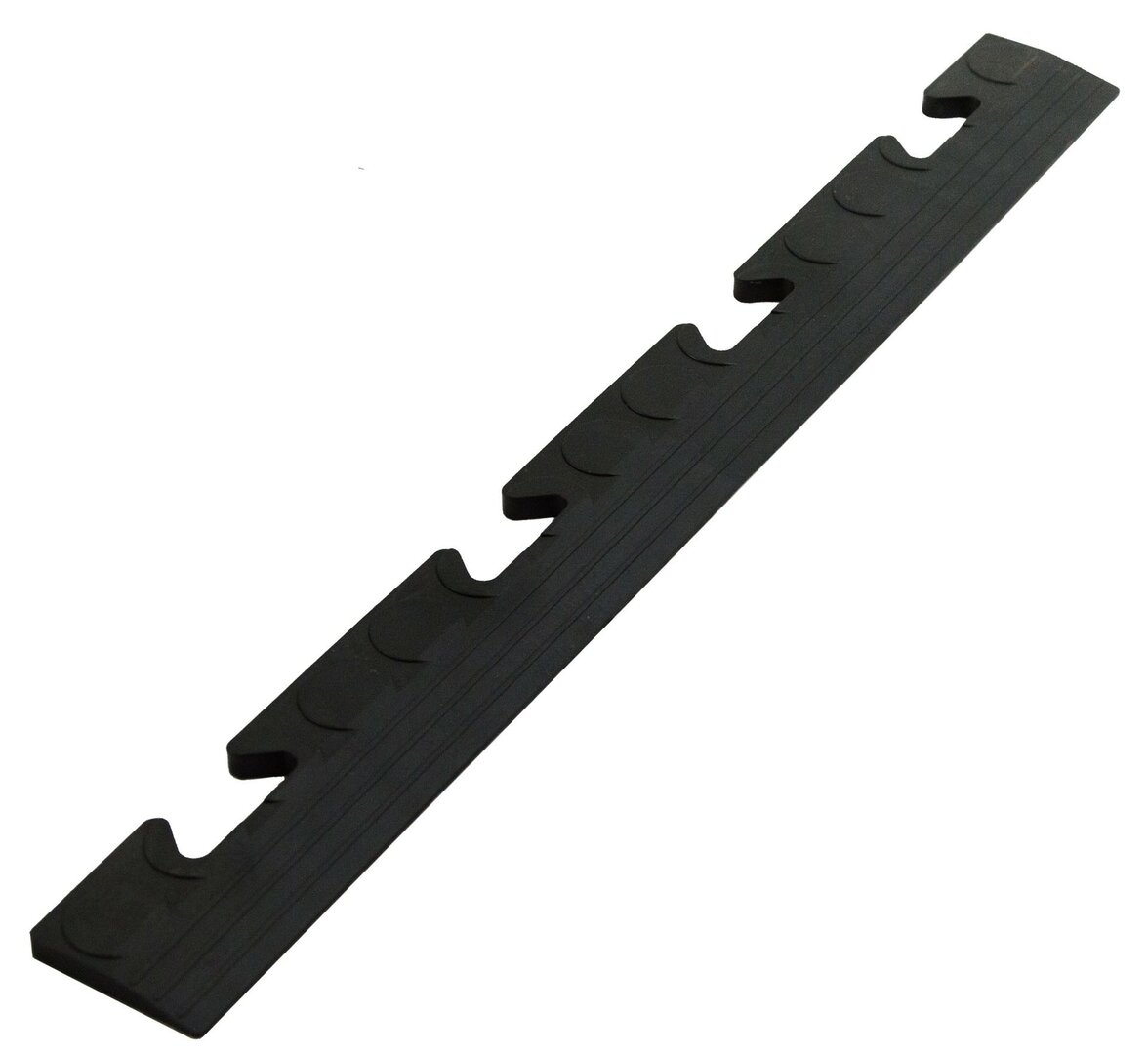 Černý PVC vinylový nájezd "samice" pro dlaždice Tenax (bubbles) - délka 48 cm, šířka 5,1 cm, výška 0,8 cm