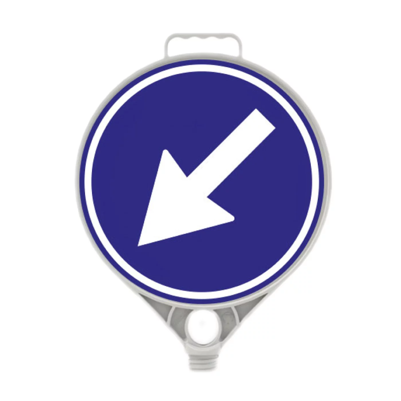 Kreisförmiges Verkehrszeichen aus Kunststoff Und (PPC) &quot;Fahrtrichtung Links vorbei&quot; FLOMA - Breite 28 cm, Höhe 28 cm