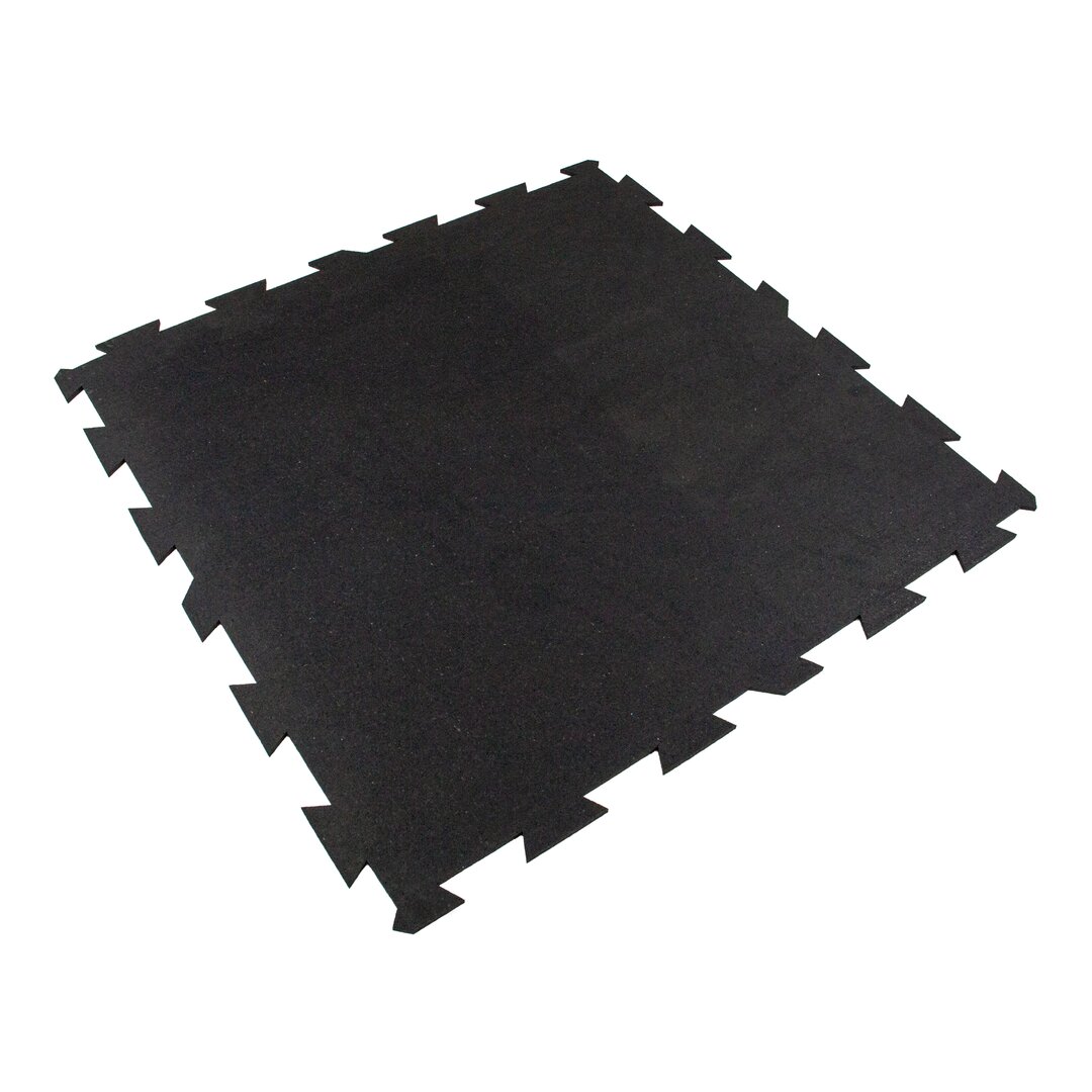 Čierna gumová modulová puzzle dlažba (stred) FLOMA FitFlo SF1050 - dĺžka 100 cm, šírka 100 cm, výška 0,8 cm