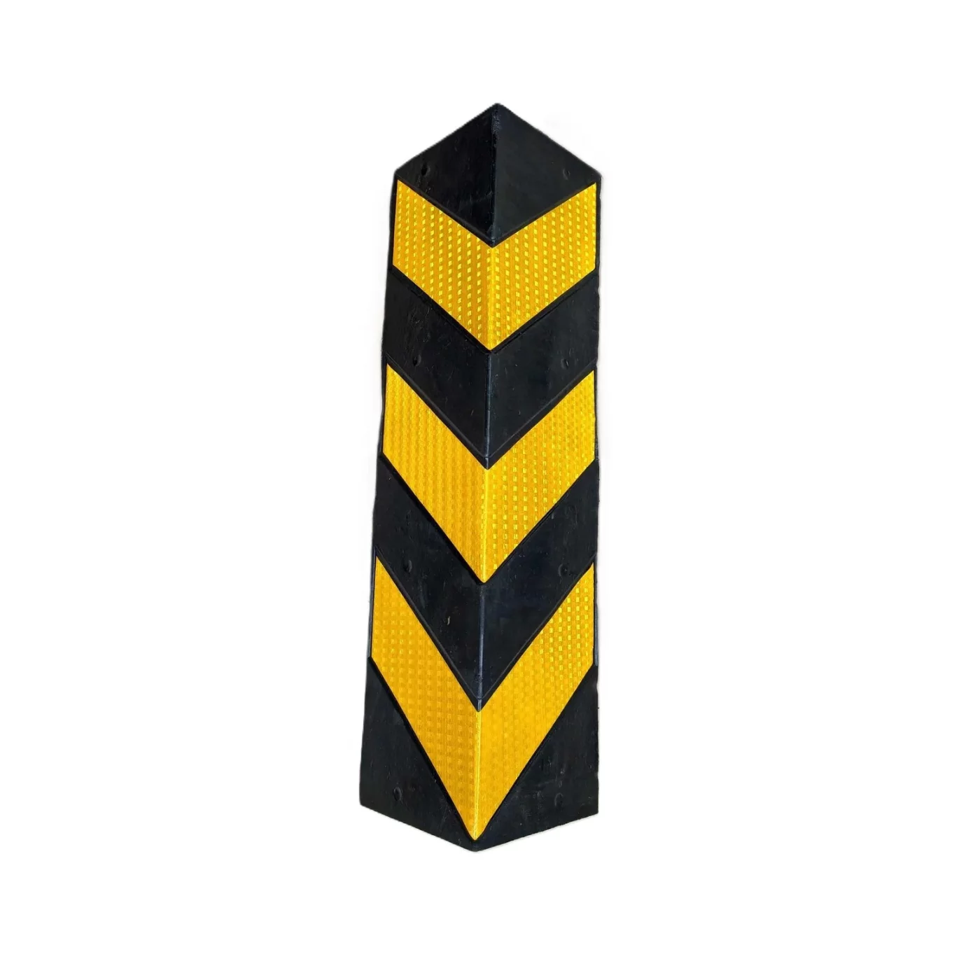 Čierno-žltá gumová reflexná ochrana rohu steny (roh) - dĺžka 60 cm, šírka 15 cm, hrúbka 5 cm