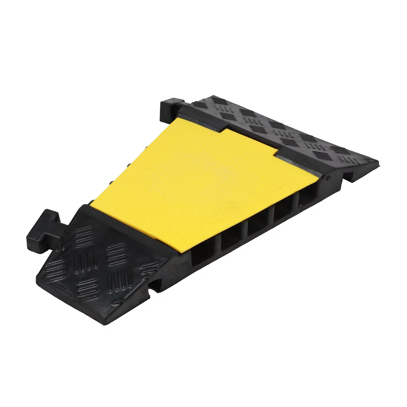 Eckbrücke aus Gummi 5x32x35 FLOMA - Länge 30 cm, Breite 50 cm, Höhe 5 cm - Schwarz-Gelb