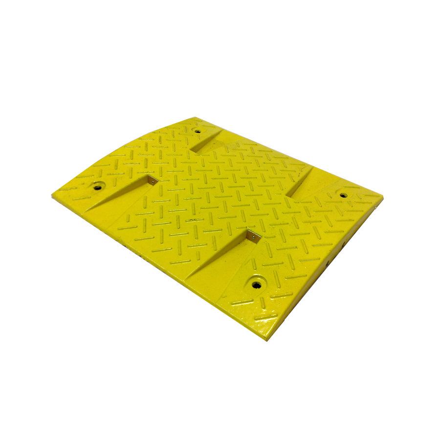 Žltý plastový priebežný spomaľovací prah - 30 km/hod - dĺžka 50 cm, šírka 43 cm a výška 3 cm