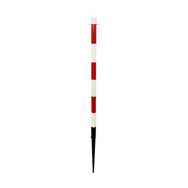 Bílo-červený plastový uzemňovací vymezovací sloupek s reflexním pruhem - výška 113 cm