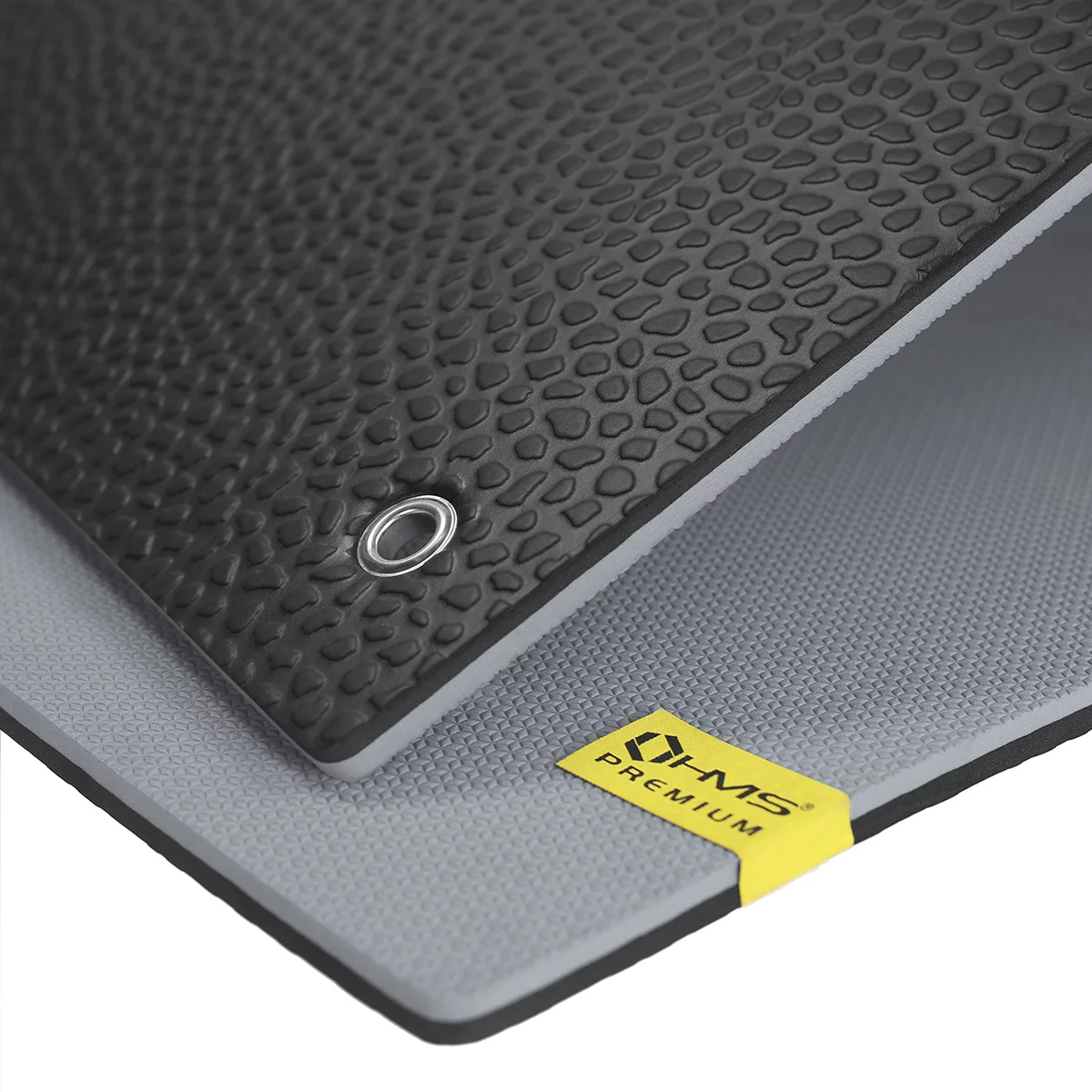 Yogamatte mit Augen zum trainieren HMS Premium MFK03 - Länge 180 cm, Breite 60 cm, Höhe 1,5 cm - Grau