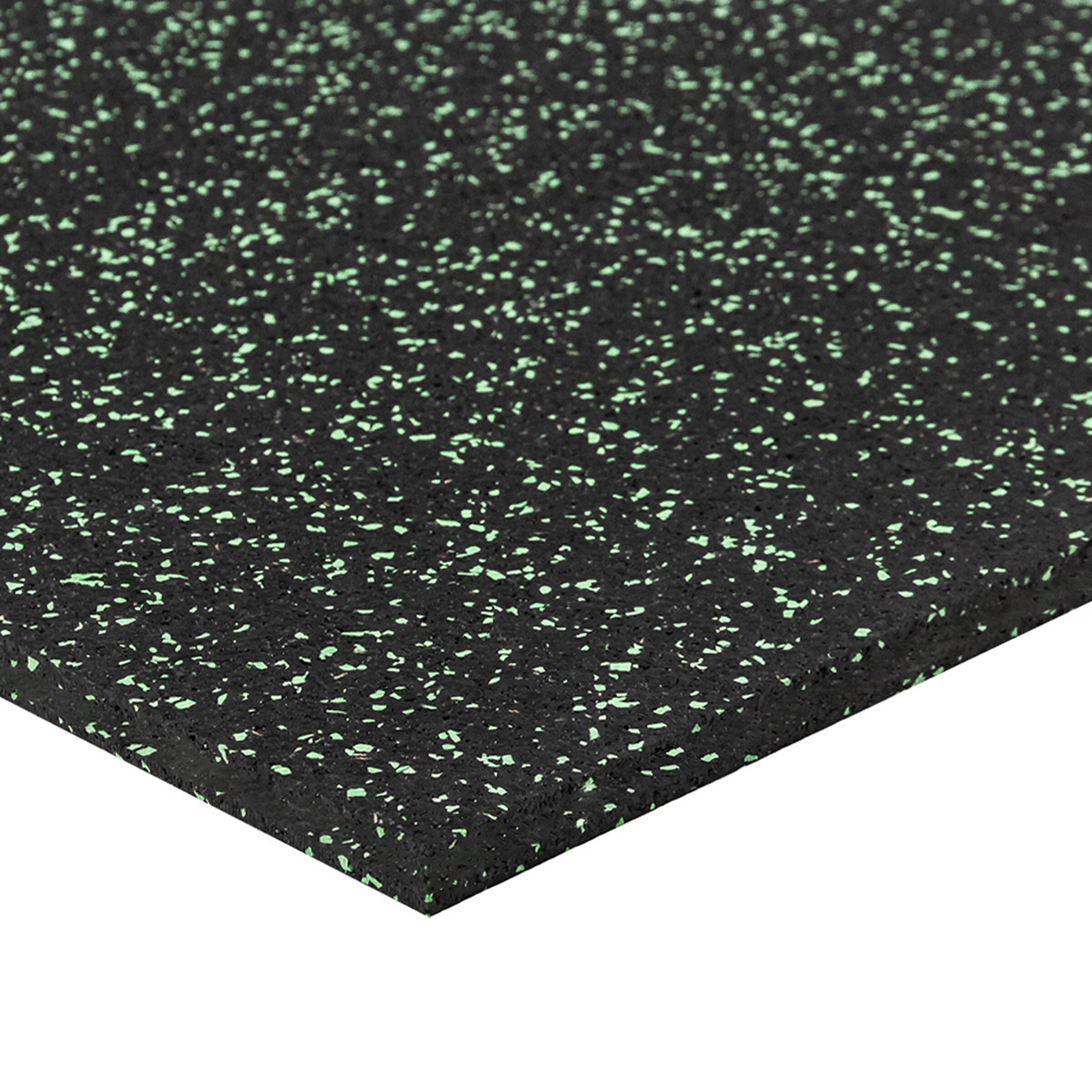 Čierno-zelená gumová modulová puzzle dlažba (roh) FLOMA FitFlo SF1050 - dĺžka 50 cm, šírka 50 cm, výška 1,6 cm