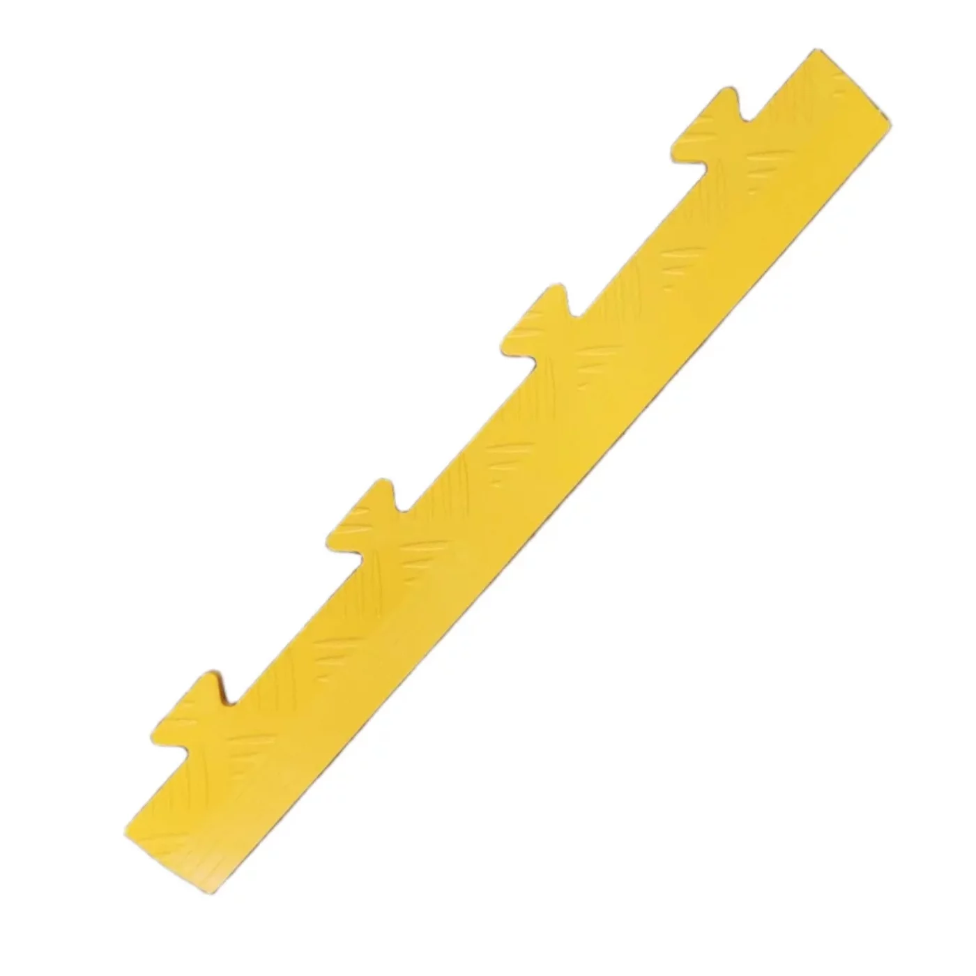 Žltý plastový PVC nájazd &quot;samec&quot; pre dlažby Tenax (checker) - dĺžka 48 cm, šírka 7 cm, výška 0,8 cm