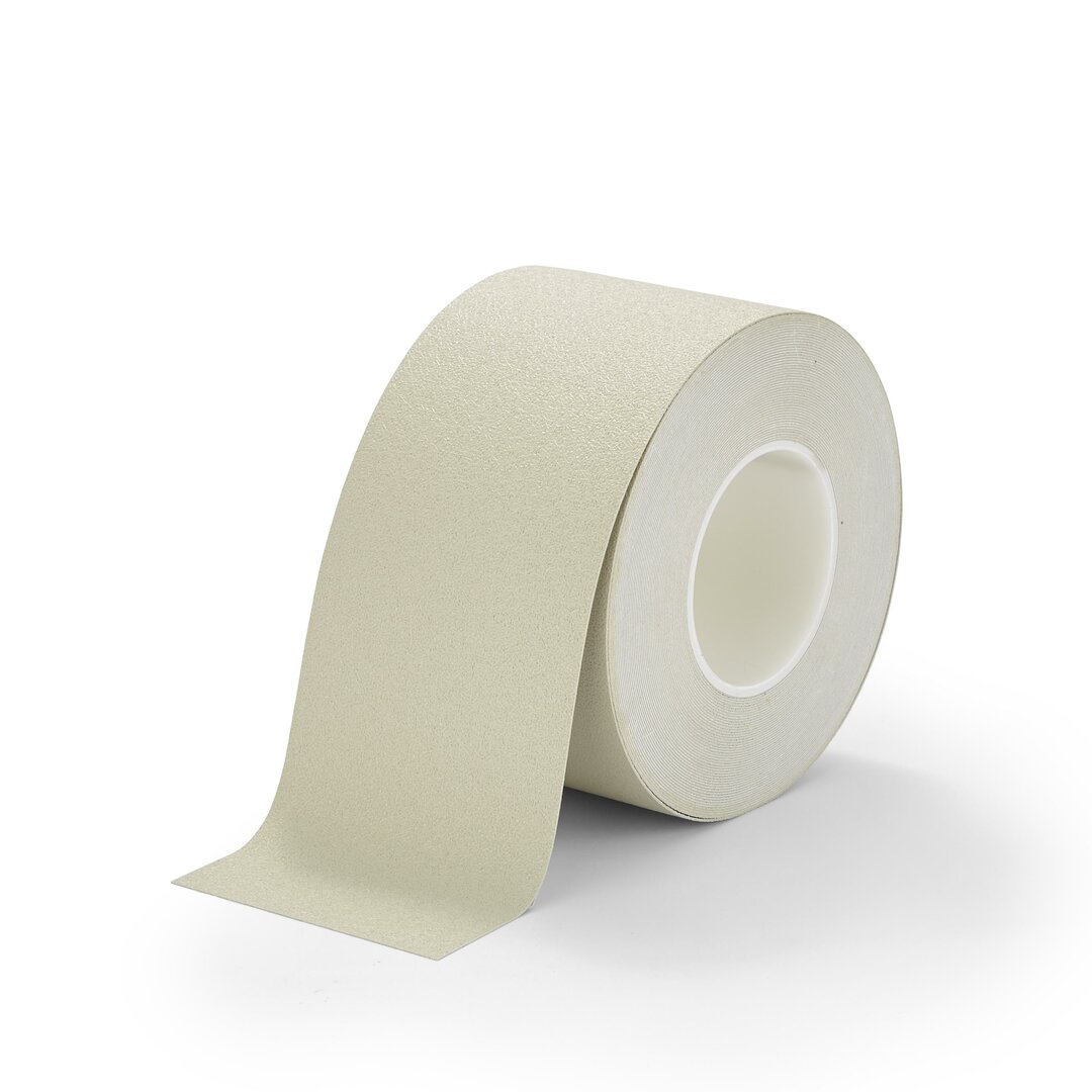 Béžová plastová vodeodolná protišmyková páska FLOMA Aqua-Safe - dĺžka 18,3 m, šírka 10 cm, hrúbka 0,7 mm
