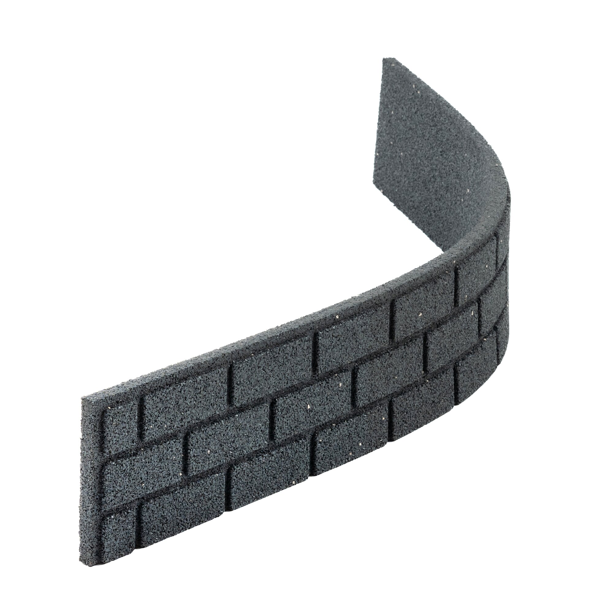 Sivý gumový záhradný obrubník FLOMA Bricks - dĺžka 120 cm, šírka 2 cm, výška 15 cm