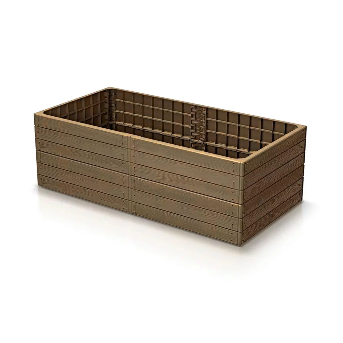 Hnědý vyvýšený stohovatelný záhon GH68 - délka 149,2 cm, šířka 75,6 cm, výška 25 cm