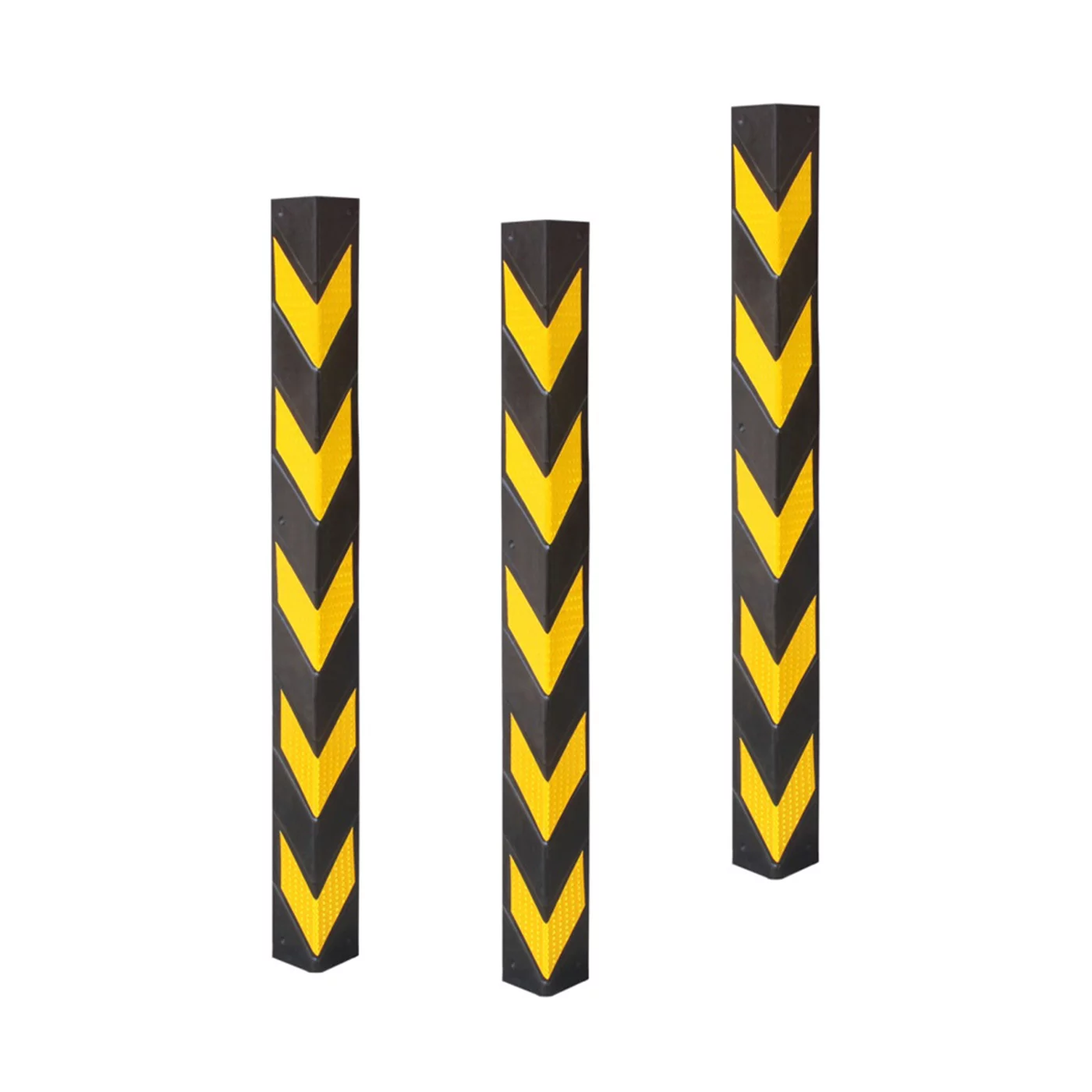 Čierno-žltá gumová ochrana rohu steny FLOMA WP93 - dĺžka 100 cm, šírka 10 x 10 cm, hrúbka 1 cm