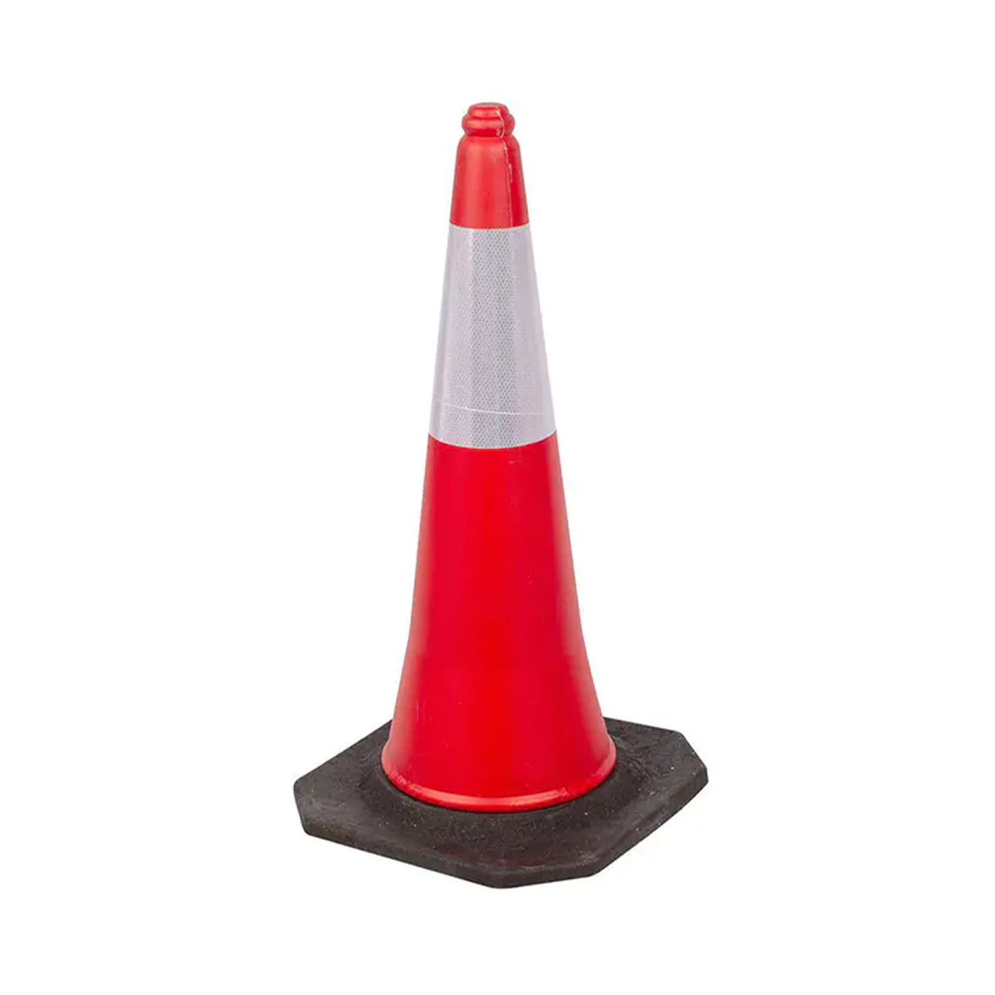 Reflektierter Leitkegel aus Kunststoff mit Gummifüße FLOMA - Höhe 100 cm - Rot-Weiß