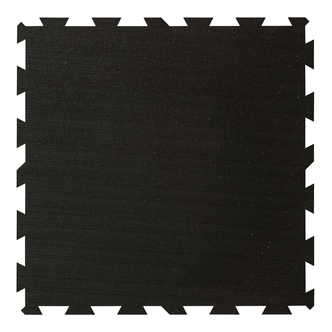 Čierna gumová modulová puzzle dlažba (stred) FLOMA IceFlo SF1100 - dĺžka 100 cm, šírka 100 cm a výška 1 cm