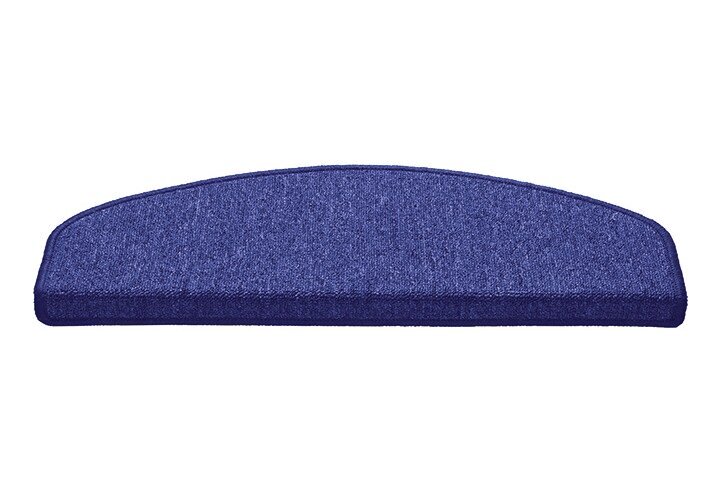 Modrý kobercový polkruhový nášľap na schody Paris - dĺžka 25 cm, šírka 65 cm