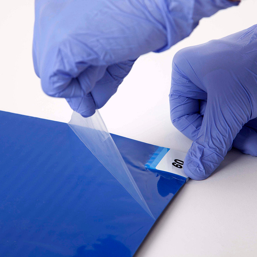 Modrá dezinfekční lepící antibakteriální dekontaminační rohož FLOMA Antibacterial Sticky Mat - šířka 115 cm - 30 listů