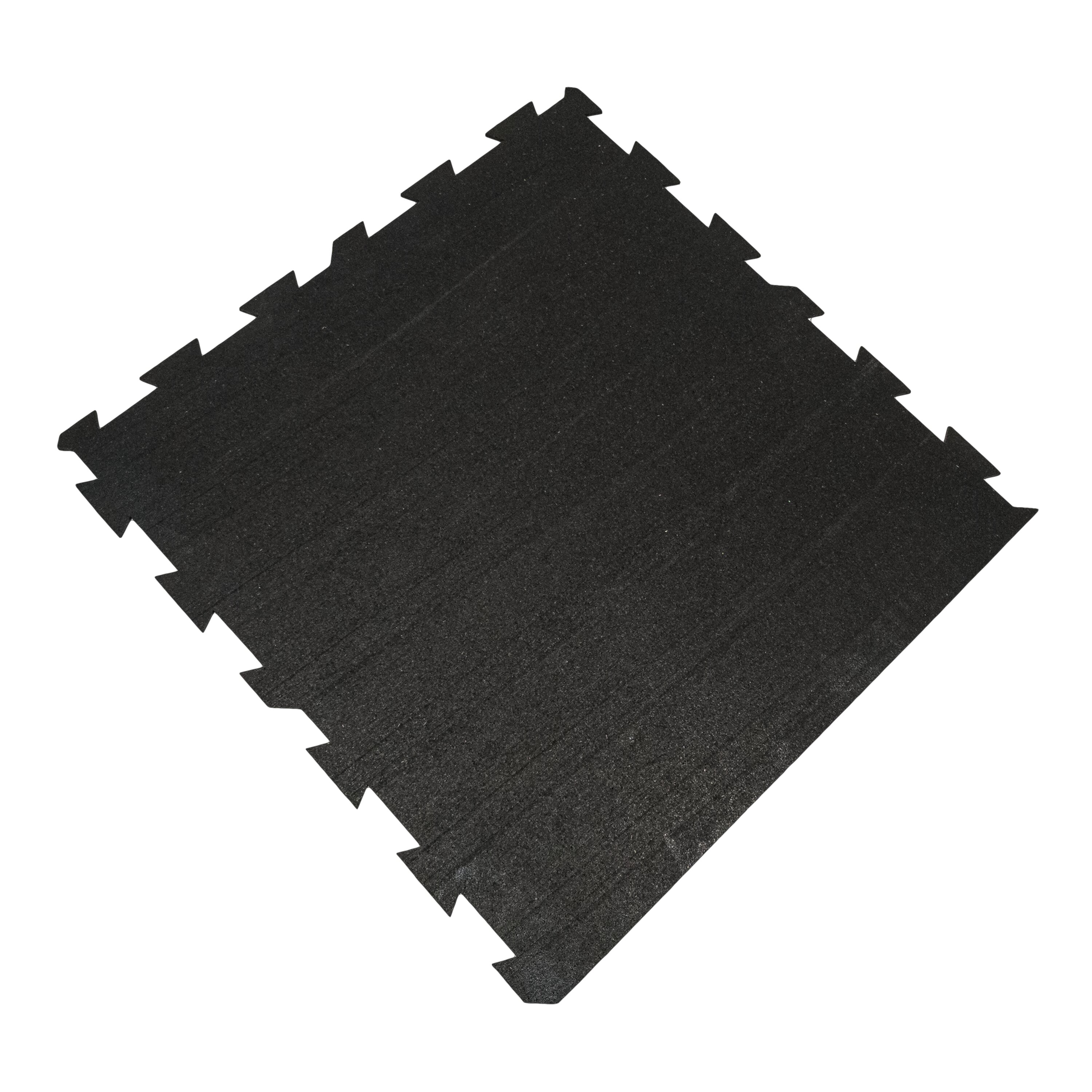 Černá gumová puzzle modulová dlaždice (okraj) FLOMA SF1050 FitFlo - délka 100 cm, šířka 100 cm, výška 1,6 cm