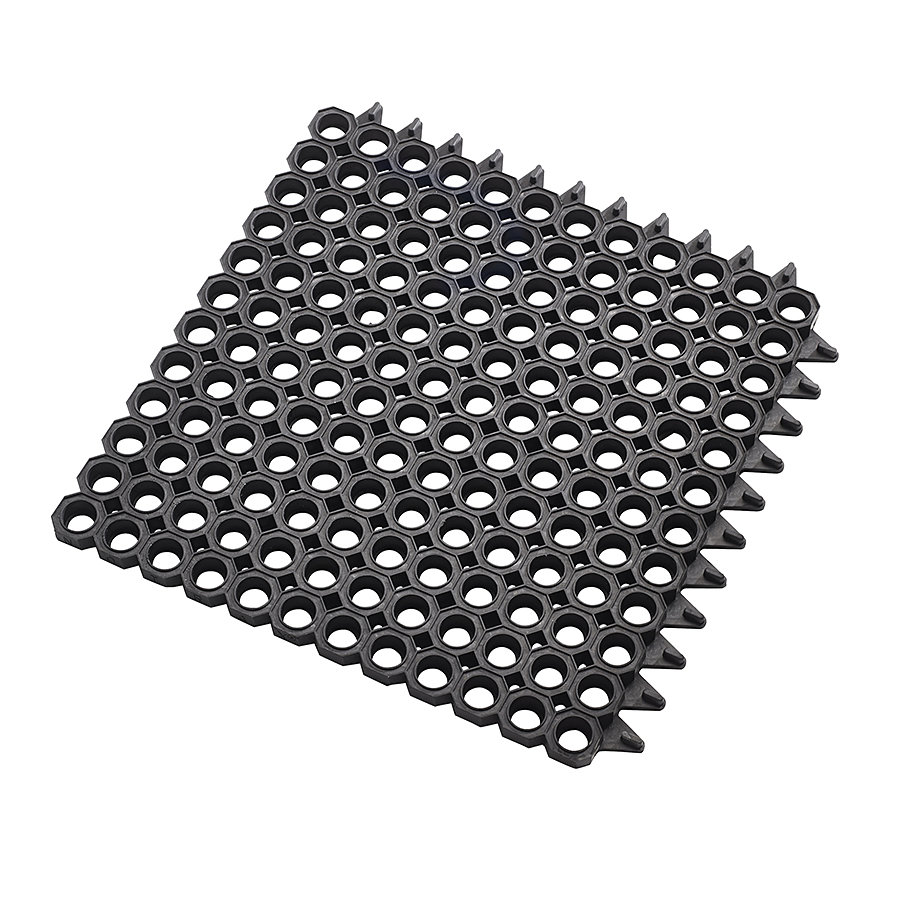Černá gumová čistící vstupní rohož na hrubé nečistoty Master Flex D23 - délka 50 cm, šířka 50 cm a výška 2,3 cm
