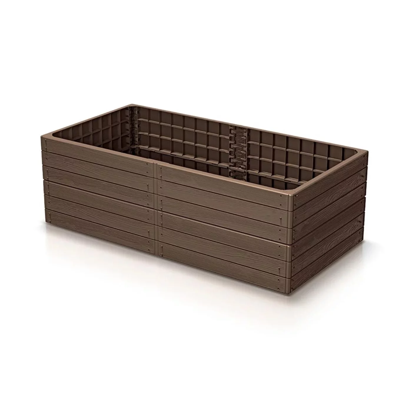 Hnědý vyvýšený stohovatelný záhon GH68 - délka 149,2 cm, šířka 75,6 cm, výška 25 cm