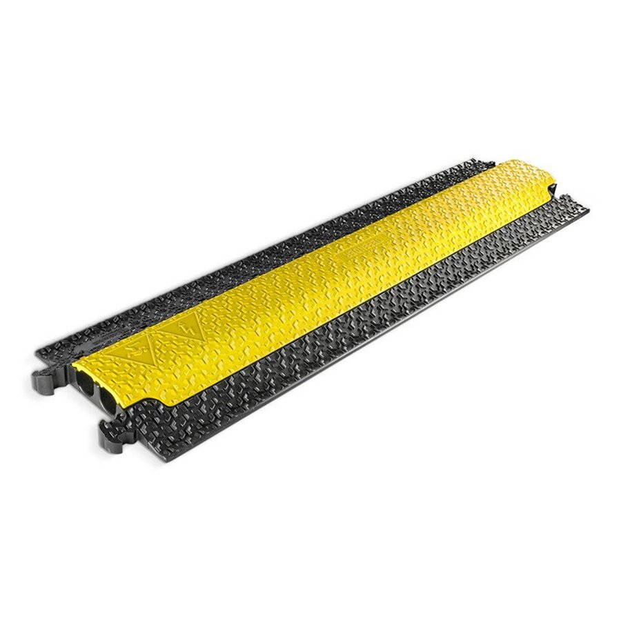 Čierno-žltý plastový káblový most s transparentným vekom DEFENDER MICRO 2 LUX - dĺžka 100,5 cm, šírka 27,3 cm a výška 4,5 cm