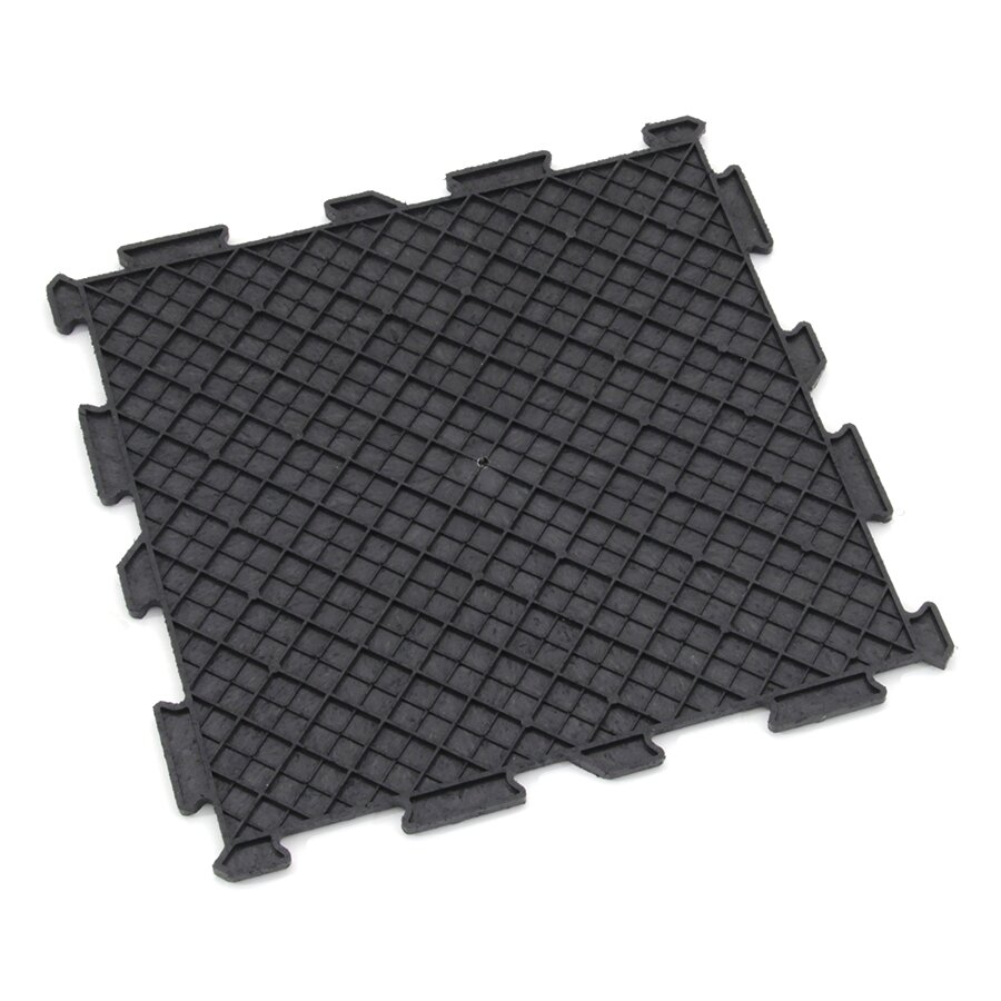 Černá gumová puzzle modulová dlažba Alpha (diamant) - délka 30 cm, šířka 30 cm, výška 0,7 cm - 10 ks
