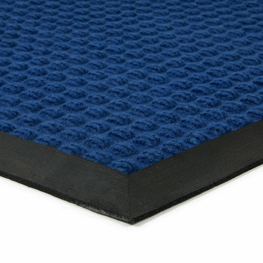 Modrá textilná gumová vstupná rohož FLOMA Little Squares - dĺžka 60 cm, šírka 90 cm, výška 0,8 cm