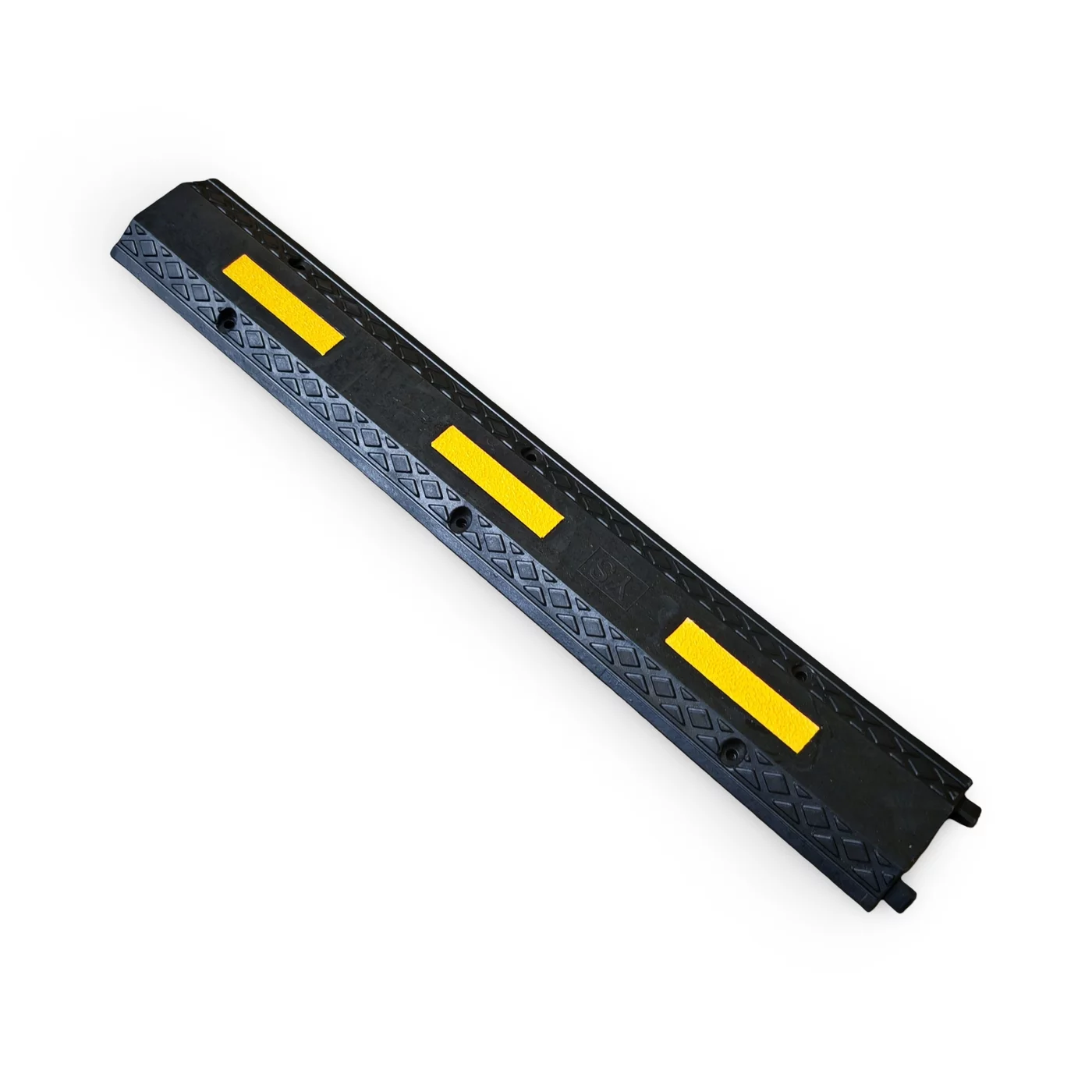 Černo-žlutý gumový kabelový most (2x20x20) FLOMA - délka 100 cm, šířka 15 cm, výška 3 cm