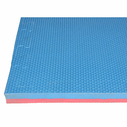 Červeno-modré puzzle modulové tatami Champion - dĺžka 100 cm, šírka 100 cm, výška 2 cm