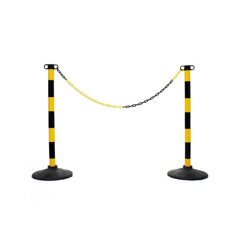 Čierno-žltý plastový vymedzovací stĺpik (sada) - výška 90 cm