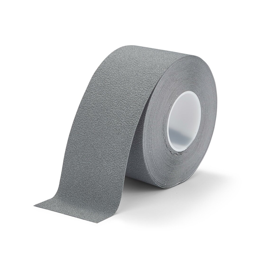 Šedá plastová protišmyková páska FLOMA Cushion Grip - dĺžka 18,3 m, šírka 10 cm, hrúbka 0,9 mm