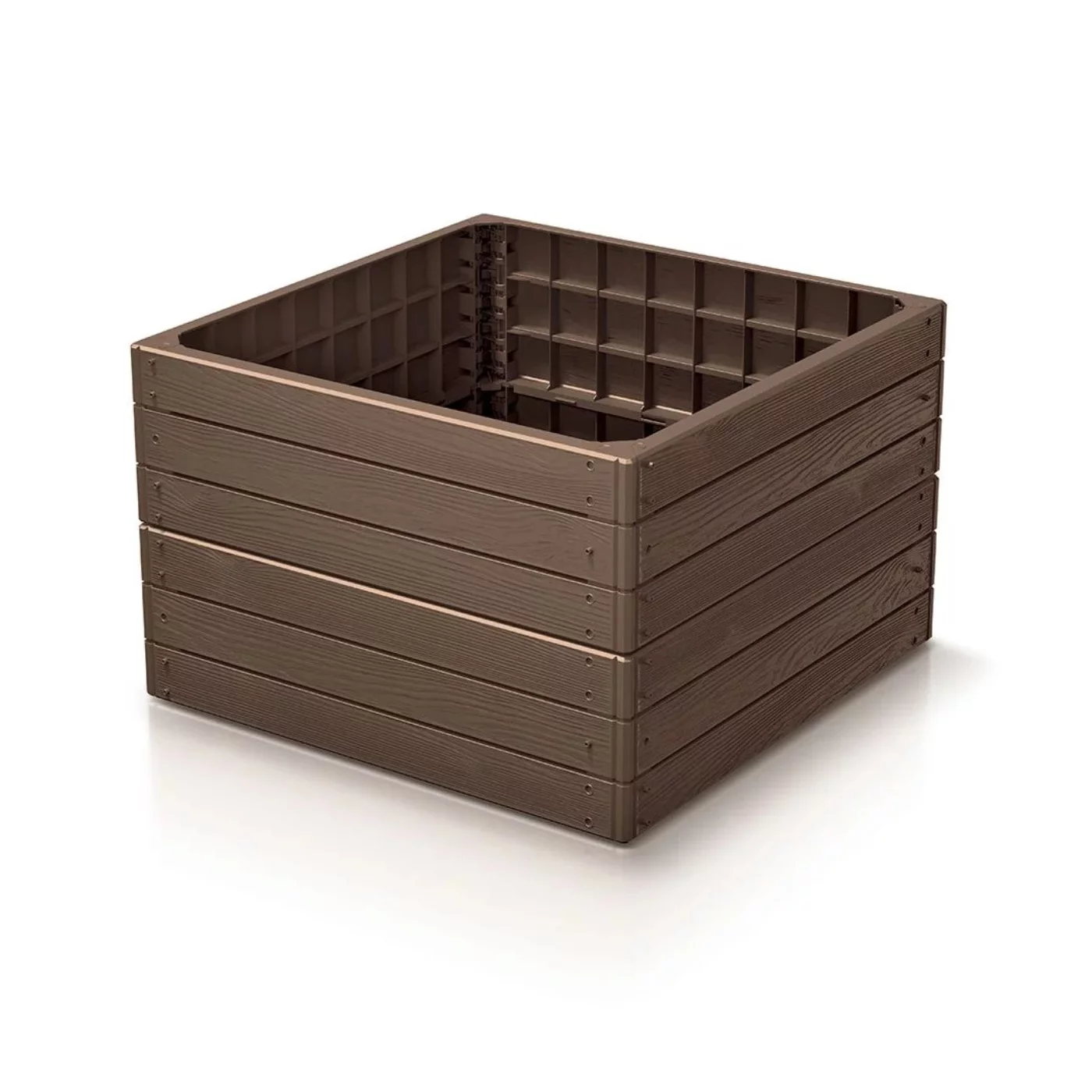 Stapelbares Hochbeet GH14 - Länge 75,6 cm, Breite 75,6 cm, Höhe 25 cm - Braun