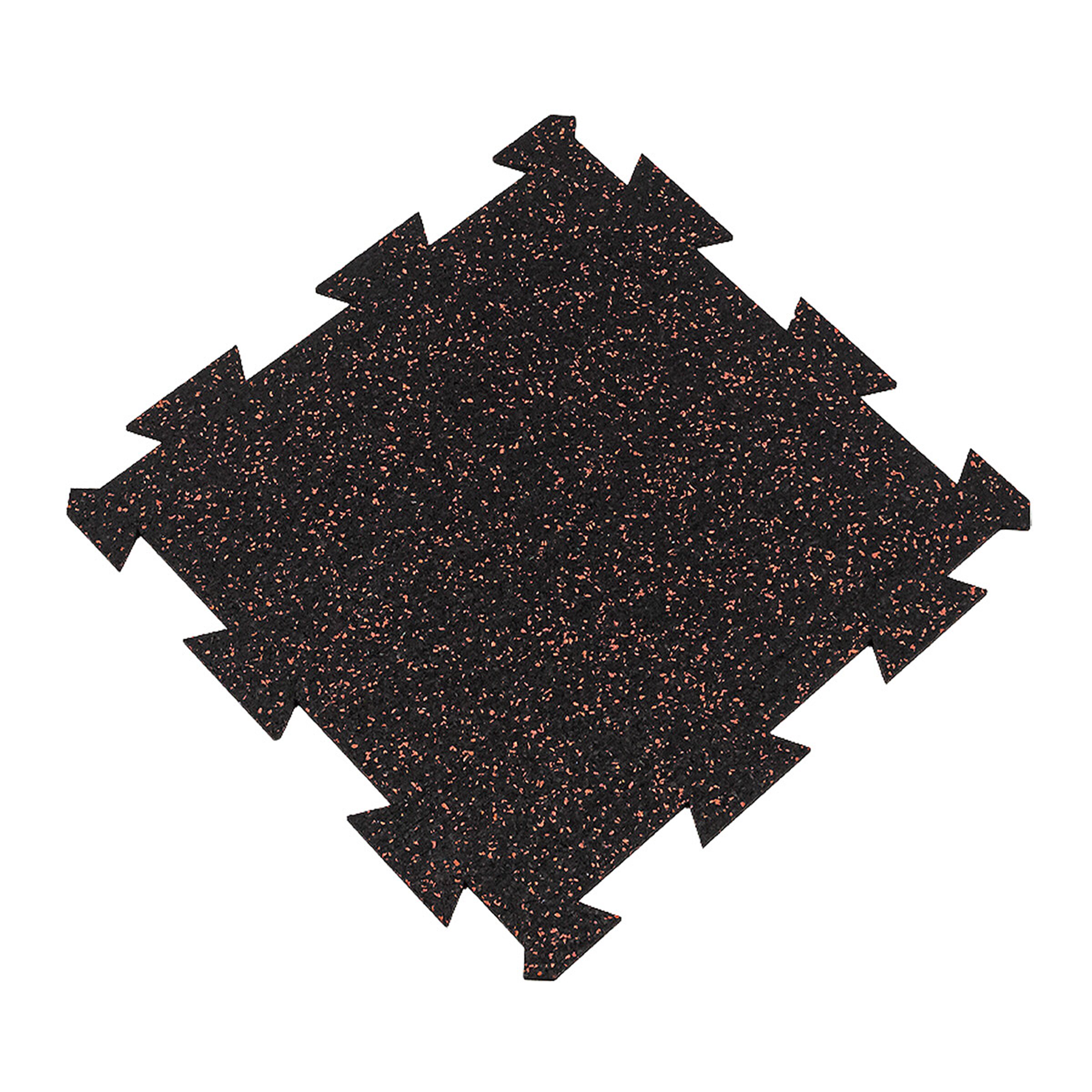 Černo-červená gumová puzzle modulová dlažba FLOMA SF1050 FitFlo - délka 50 cm, šířka 50 cm, výška 0,8 cm