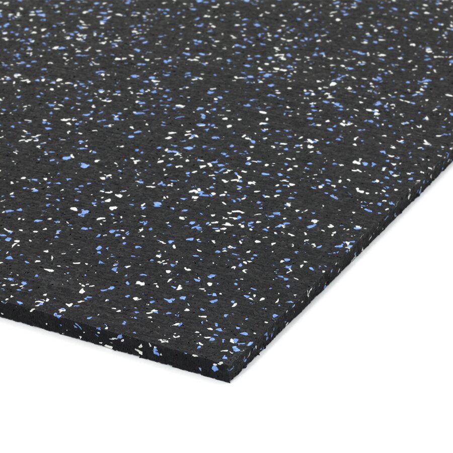 Černo-bílo-modrá podlahová guma (deska) FLOMA FitFlo SF1050 - délka 198 cm, šířka 98 cm a výška 0,8 cm