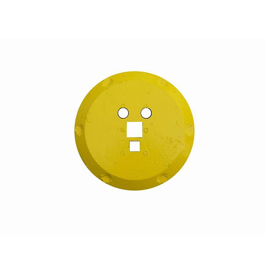 Žlutý plastový kulatý podstavec pod dopravní značky - průměr 49 cm a výška 12 cm