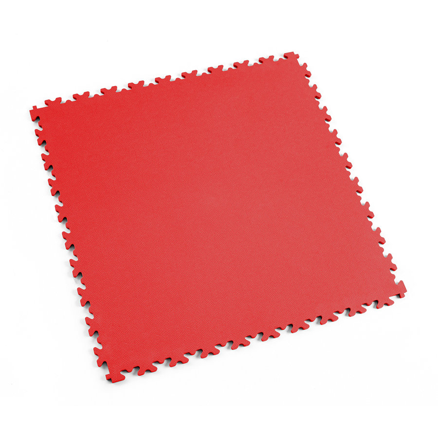 Červená PVC vinylová zátěžová dlažba Fortelock Industry (kůže) - délka 51 cm, šířka 51 cm, výška 0,7 cm