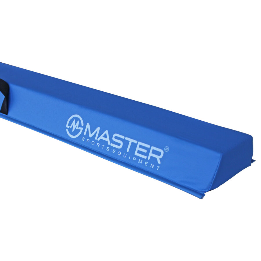 Modrá EVA skládací gymnastická kladina MASTER - délka 240 cm, šířka 9 cm, výška 6 cm
