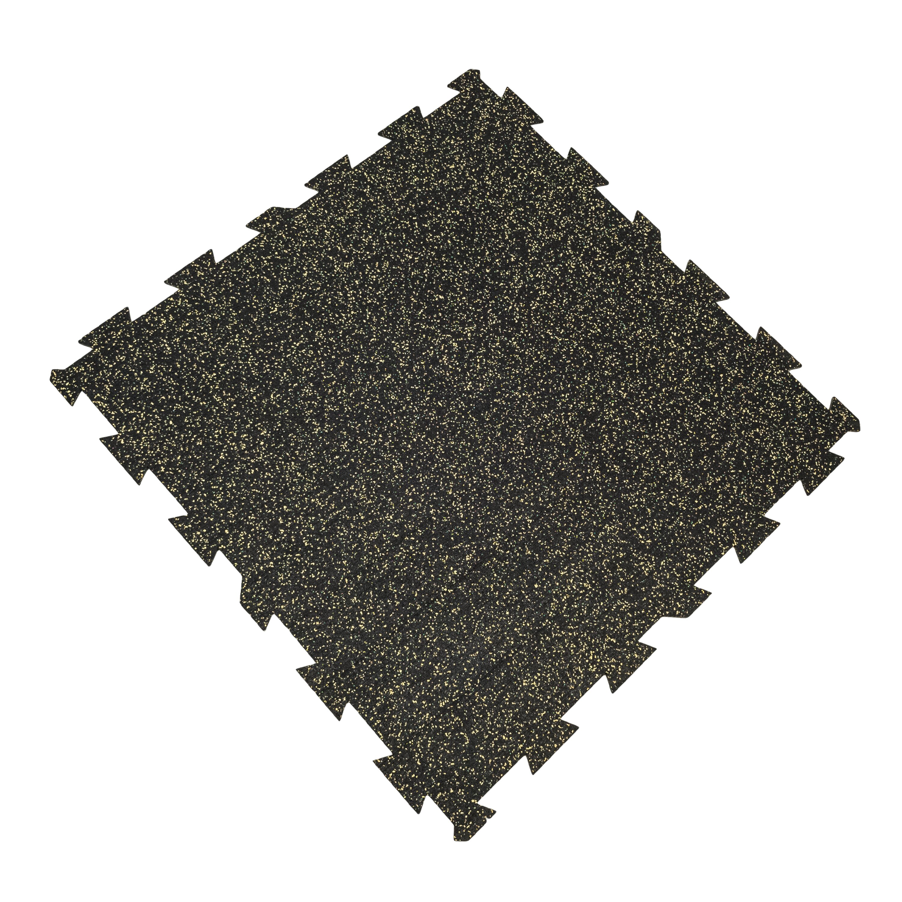 Čierno-žltá podlahová guma (puzzle - stred) FLOMA FitFlo SF1050 - dĺžka 100 cm, šírka 100 cm, výška 0,8 cm