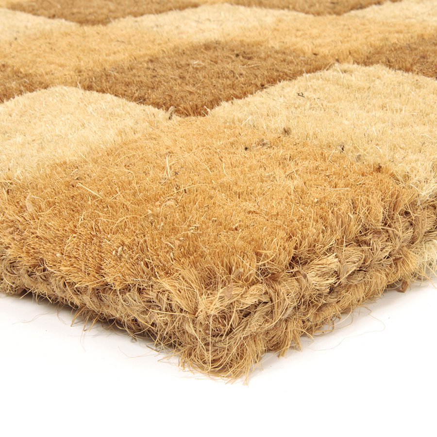 Kokosová vonkajšia čistiaca vstupná rohož FLOMA Squares - dĺžka 45 cm, šírka 75 cm a výška 4,7 cm