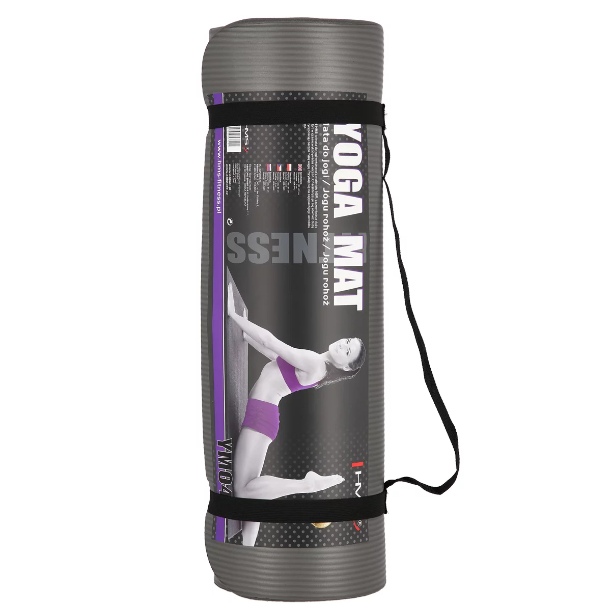 Yogamatte HMS - Länge 183 cm, Breite 61 cm, Höhe 1,5 cm - Grau