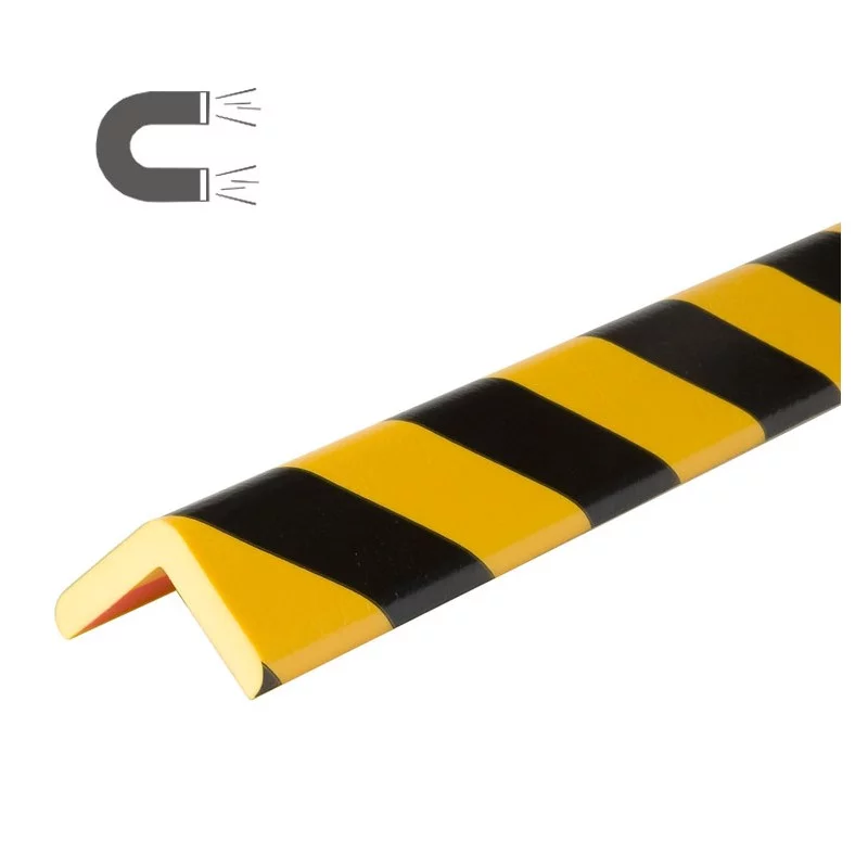 Čierno-žltá penová magnetická ochrana rohu steny typ H+ - dĺžka 100 cm, šírka 6,3 cm, výška 6,3 cm