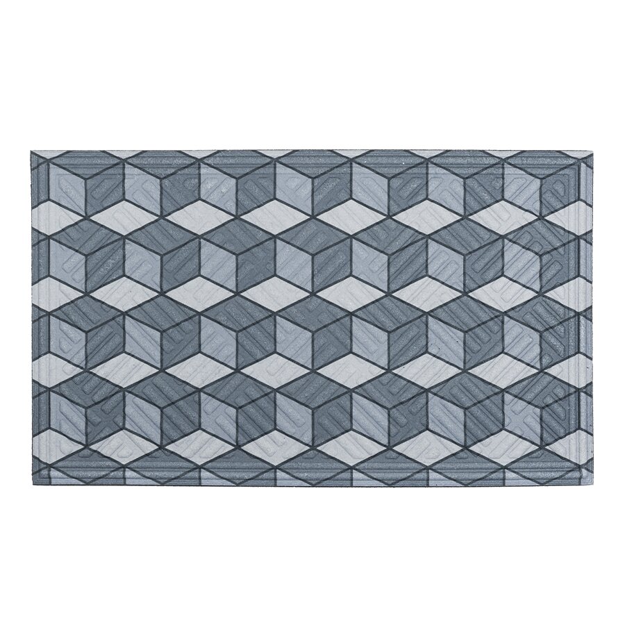 Textilná gumová vstupná rohož FLOMA 3D Cube - dĺžka 45 cm, šírka 75 cm, výška 1,1 cm