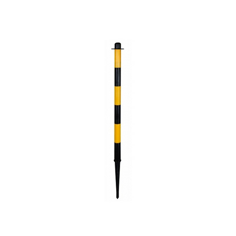 Čierno-žltý plastový uzemňovací vymedzovací stĺpik - výška 90 cm