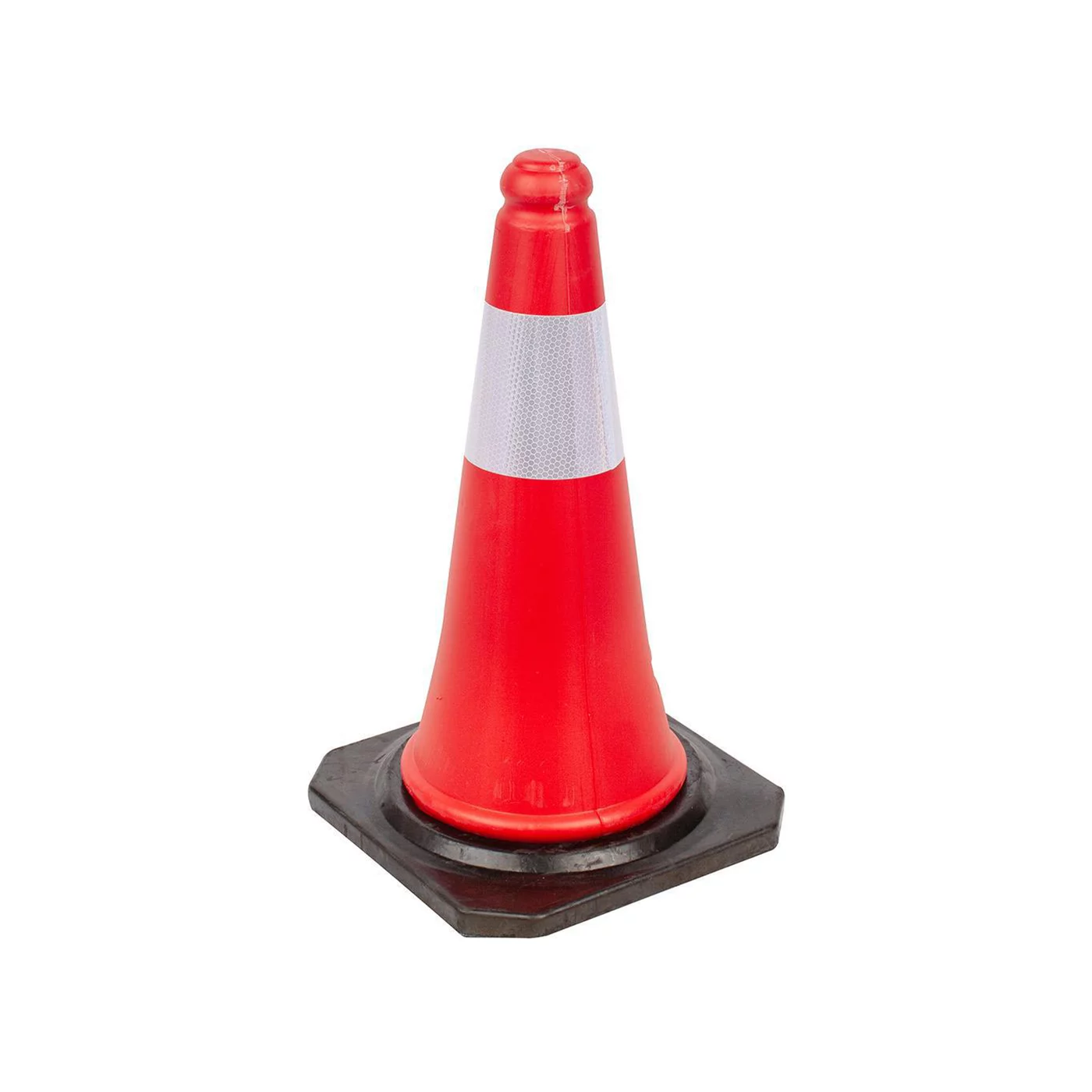 Reflektierter Leitkegel aus Kunststoff mit Gummifüße FLOMA - Höhe 50 cm - Rot-Weiß