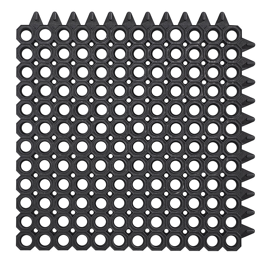 Černá gumová čistící vstupní rohož na hrubé nečistoty Master Flex D23 - délka 50 cm, šířka 50 cm a výška 2,3 cm