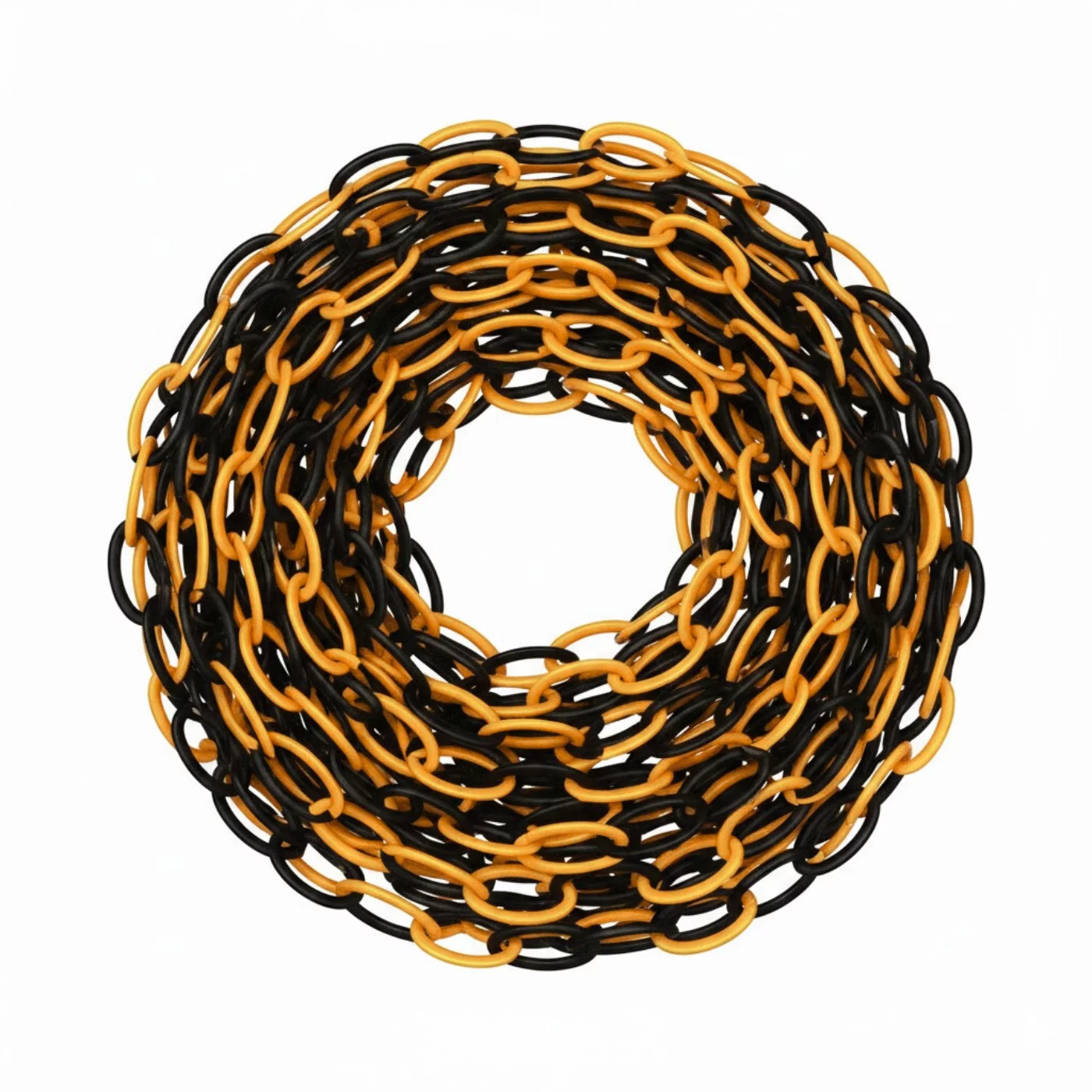 Absperrkette aus Kunststoff Und aus PP FLOMA TC87 - Länge 25 m, Breite 0,6 cm - Schwarz-Gelb