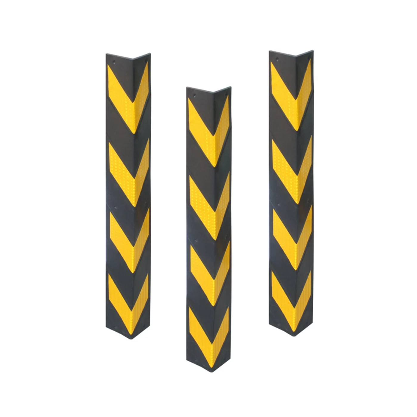 Čierno-žltá gumová ochrana rohu steny FLOMA WP93 - dĺžka 80 cm, šírka 10 x 10 cm, hrúbka 1 cm